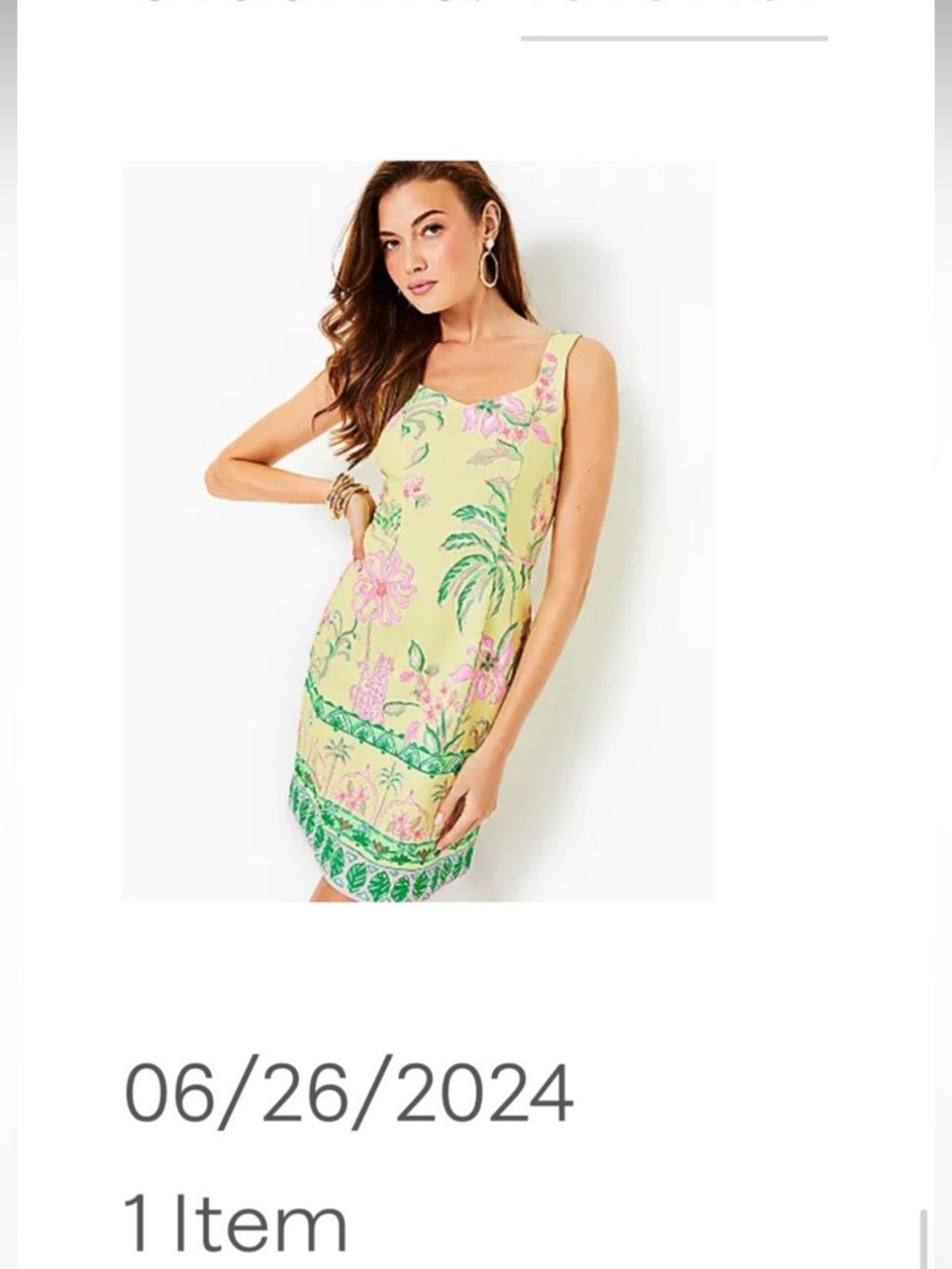 NWT Lilly Pulitzer finch yellow tropical oasis stretch dress